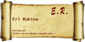 Erl Rubina névjegykártya
